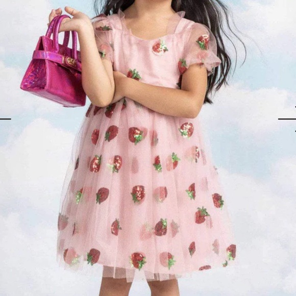 Lola + The Boys Other - Lola + the Boys Strawberry Sequin Pink Tulle Dress SIZE 4